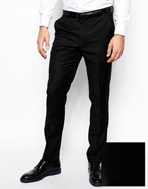 Asos Slim Fit Pants In 100% Wool - Black