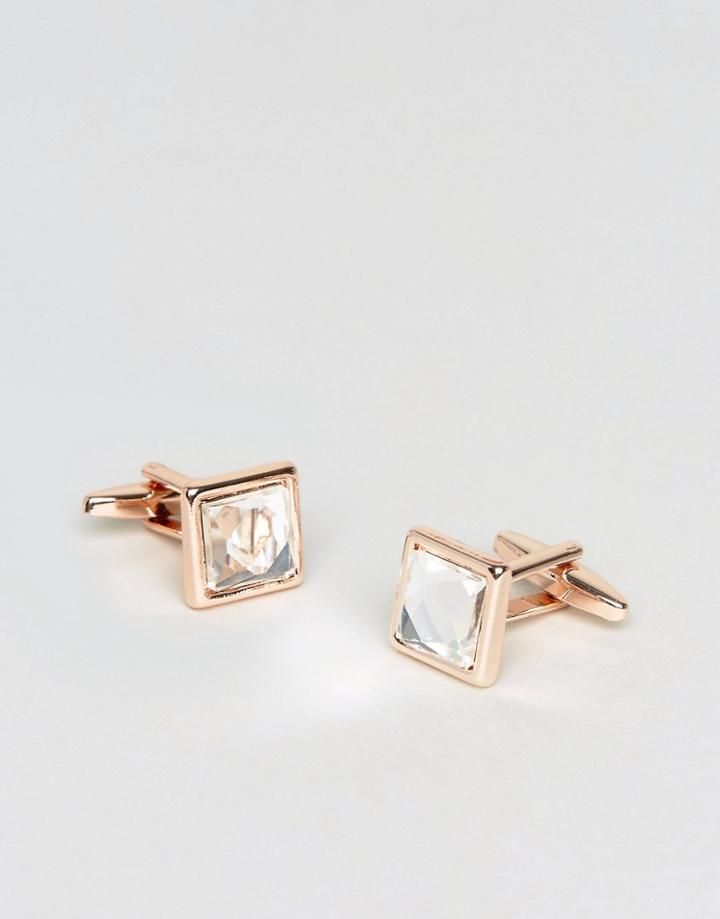 Designb Stone Cufflinks In Rose Gold Exclusive To Asos - Gold