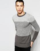 Firetrap Stripe Knitted Sweater - Black