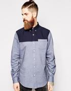Farah Shirt With Contrast Panel - Navy