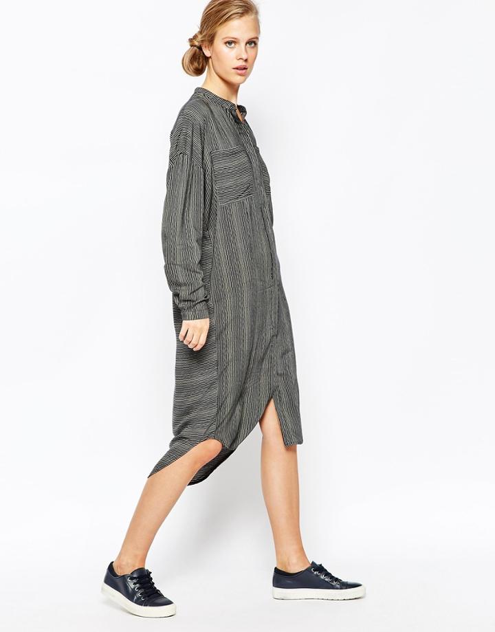 Minimum Long Line Maxi Shirt Dress - 867 Fall Green