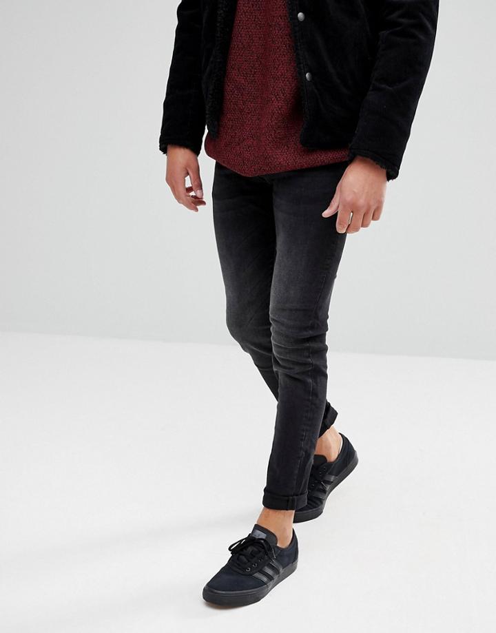 Celio Slim Fit Jeans In Washed Black - Black
