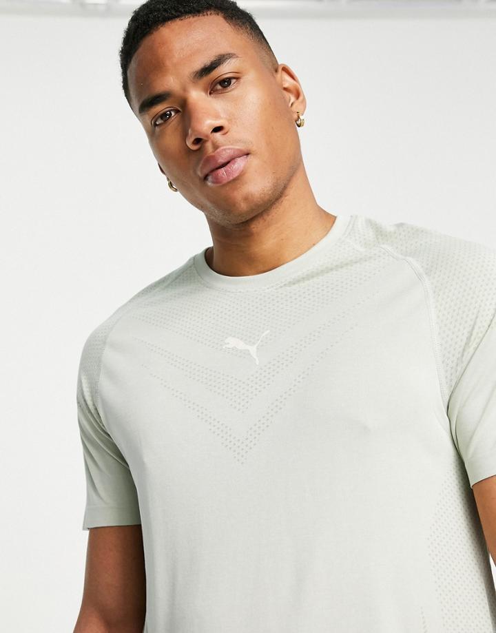 Puma Training Tech Evoknit T-shirt In Light Green