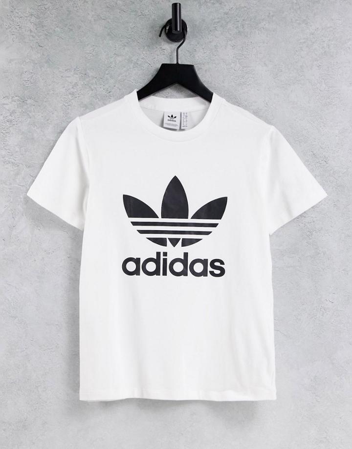 Adidas Originals Adicolor Large Logo T-shirt In White