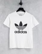 Adidas Originals Adicolor Large Logo T-shirt In White