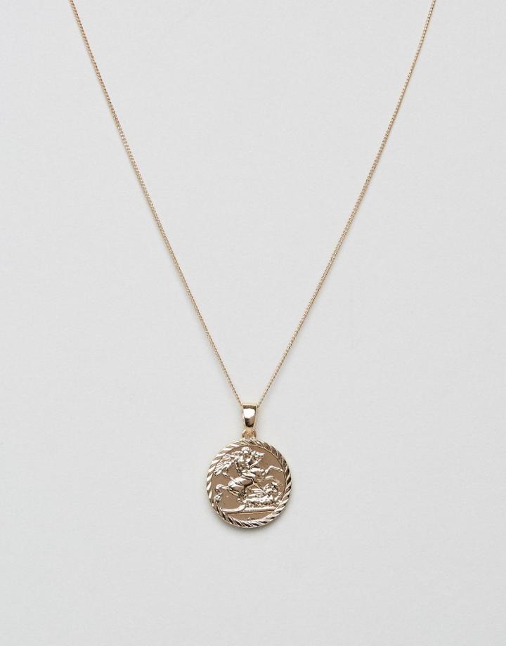 Chained & Able Sovereign Medallion Necklace In Gold - Gold