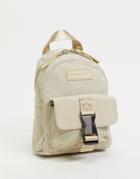 Consigned Nano Clip Backpack In Stone-neutral