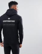 Good For Nothing Hoodie In Black With Reflective Back Print - Black