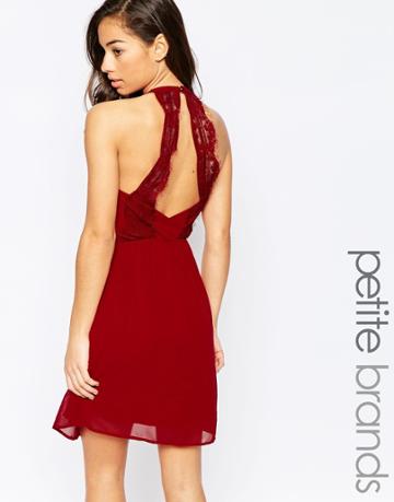 Vero Moda Petite Back Detail Dress - Red