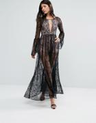 The Jetset Diaries Majestic Lace Maxi Dress - Black
