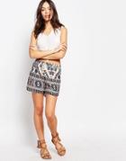 Only Printed Shorts - White Cap Gray