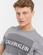 Calvin Klein Mesh Logo T-shirt In Gray Heather-grey