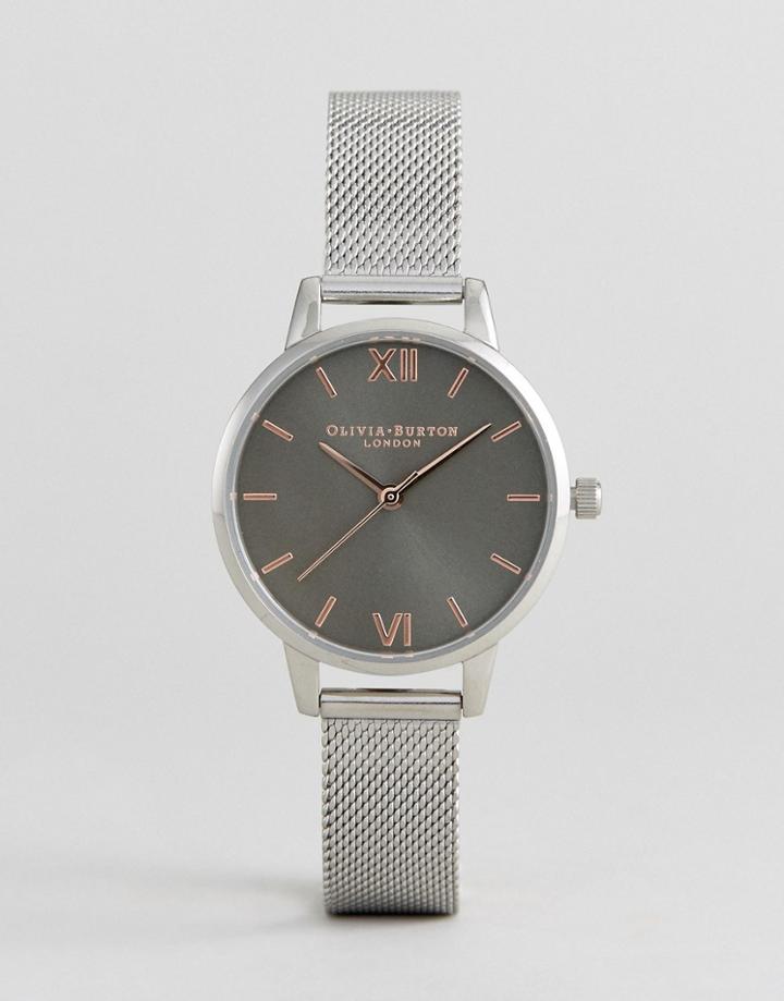 Olivia Burton Ob16md80 Midi Dial Mesh Watch In Silver - Silver