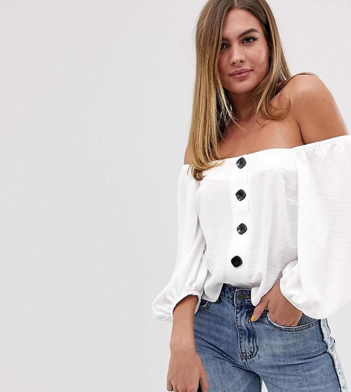 New Look Herringbone Blouse In White