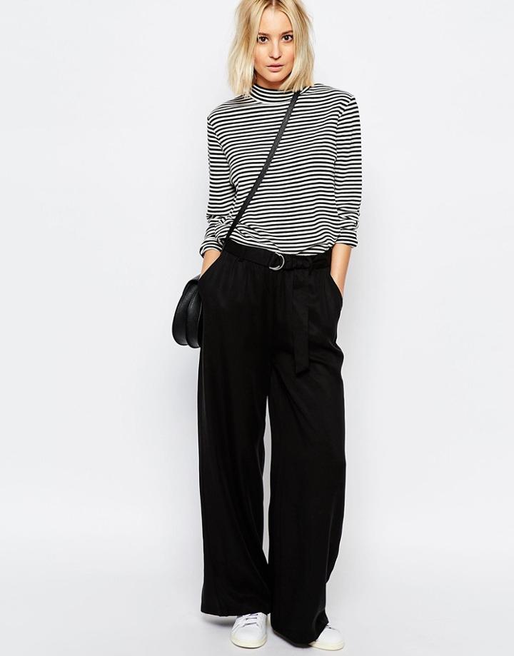 Adpt Wide Pants With D Ring Belt - Black
