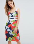 Vesper Floral Pencil Dress With Contrast Straps - Multi