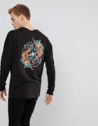 Le Breve Tiger Long Sleeve Top-black