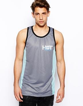 Hot Thunder Mesh Baller Tank With Print - Black