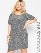 New Look Plus Textured Knit Tunic - Gray