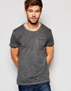 Esprit Oil Wash T-shirt With Raw Edge - Black