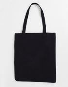Asos Design Heavyweight Cotton Tote Bag In Black - Black