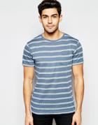 D-struct Jacquard Knit Stripe T-shirt - Navy