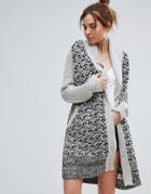 John & Jenn Larsa Textured Cardigan - Gray