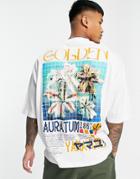 Asos Design Oversized T-shirt In White With Photographic Back Print