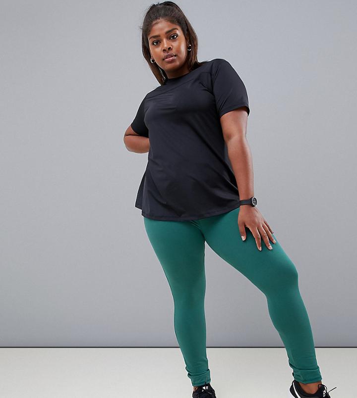 Asos 4505 Curve Sports Legging In Heavy Weight Cotton Spandex-pink