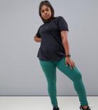 Asos 4505 Curve Sports Legging In Heavy Weight Cotton Spandex-pink