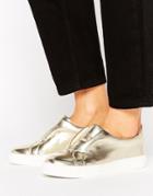 Lost Ink Tommy Gold Laceless Sneakers - Gold