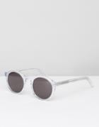 Monokel Round Sunglasses Barstow In Clear - Clear