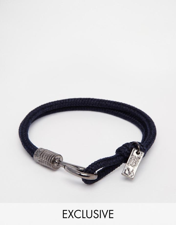 Icon Brand Line Caught Hook Rope Bracelet Exclusive To Asos - Black
