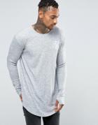 Siksilk Ribbed Long Sleeve T-shirt - Gray