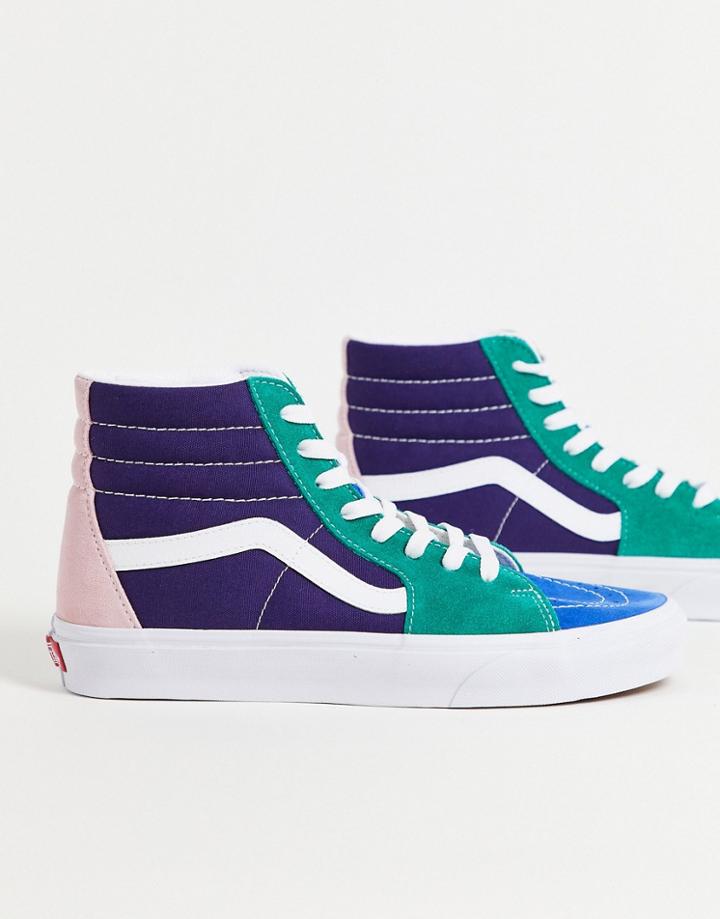 Vans Sk8-hi Retro Court Sneakers In Blue/green-multi