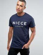 Nicce London Logo T-shirt In Navy - Navy
