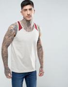 Asos Tank With Contrast Detail - Beige