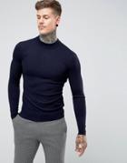 Gianni Feraud Premium Fine Gauge Turtleneck Sweater - Navy