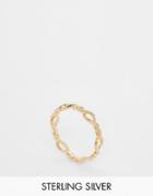 Asos Gold Plated Sterling Silver Twist Ring - Gold Plated
