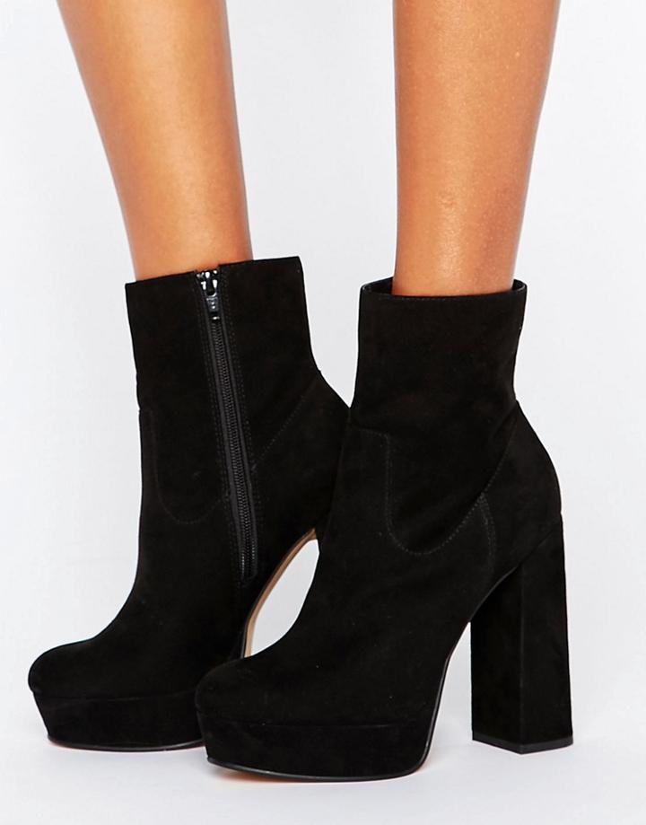 Asos Escape Platform Boots - Black
