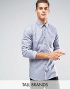 Ted Baker Tall Slim Flannel Smart Shirt - Gray