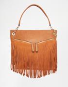 Liquorish Fringe Shoulder Bag - Tan