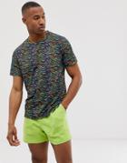 Urban Threads T-shirt In Rainbow Animal-multi