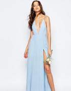 Fame And Partners Tall Cut Out Back Maxi Dress - Blue