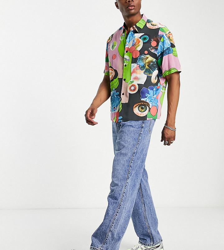Bershka 90's Fit Baggy Jeans In Blue