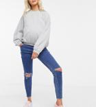 Urban Bliss Maternity Balloon Sleeve Sweat Gray Marl
