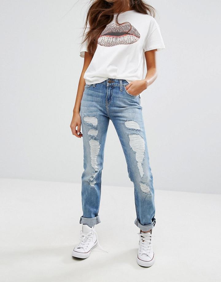 Lee Elly Straight Leg With Rips - Blue