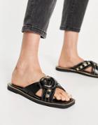 River Island Ring Hardware Sandal In Black