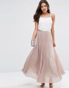 Asos Pleated Maxi Skirt - Taupe