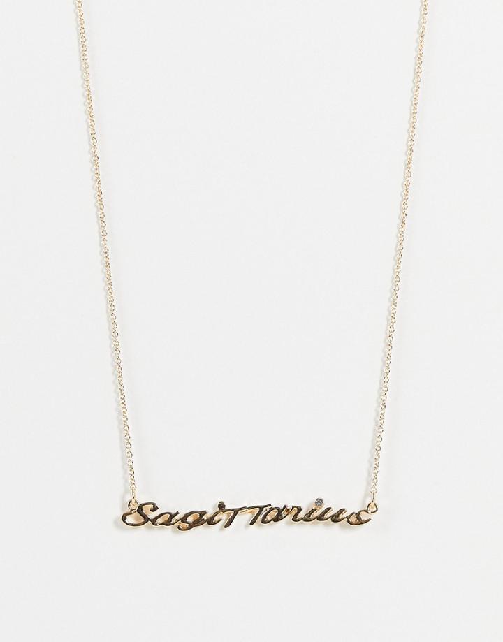 Monki Zodiac Sagittarius Sign Necklace In Gold
